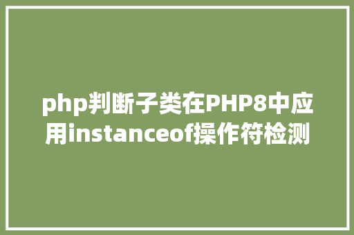 php判断子类在PHP8中应用instanceof操作符检测对象类型PHP8常识详解 GraphQL