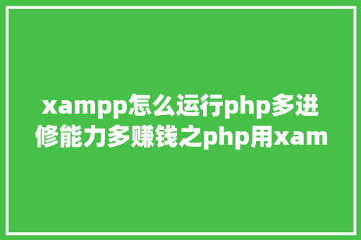 xampp怎么运行php多进修能力多赚钱之php用xampp怎么运行 Angular