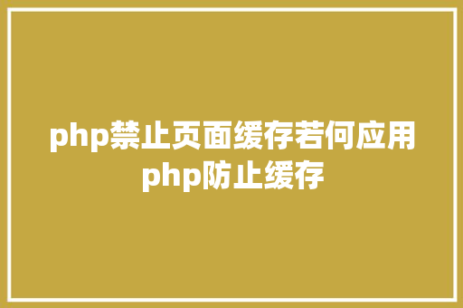 php禁止页面缓存若何应用php防止缓存