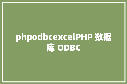 phpodbcexcelPHP 数据库 ODBC