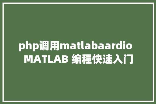 php调用matlabaardio  MATLAB 编程快速入门 React