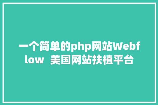 一个简单的php网站Webflow  美国网站扶植平台 React