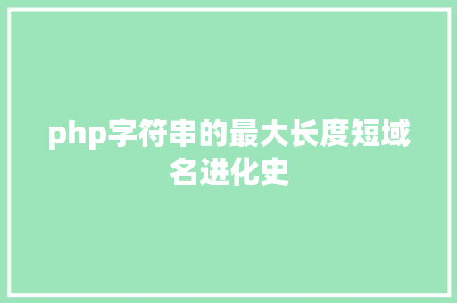 php字符串的最大长度短域名进化史