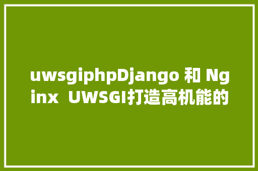 uwsgiphpDjango 和 Nginx  UWSGI打造高机能的 web 运用法式