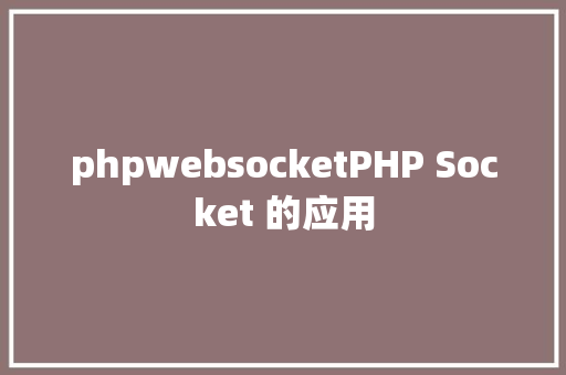 phpwebsocketPHP Socket 的应用