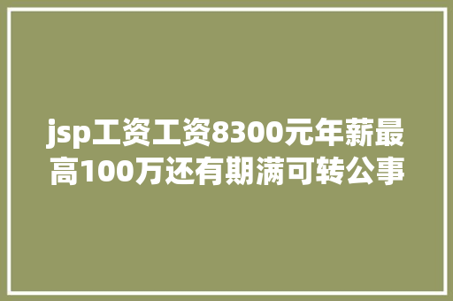 jsp工资工资8300元年薪最高100万还有期满可转公事员的500个名额