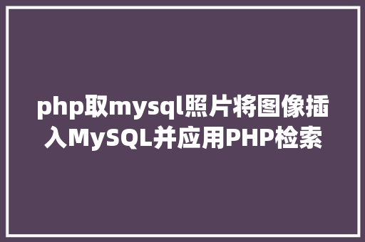 php取mysql照片将图像插入MySQL并应用PHP检索图像 Angular