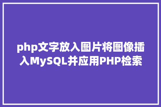 php文字放入图片将图像插入MySQL并应用PHP检索图像 NoSQL