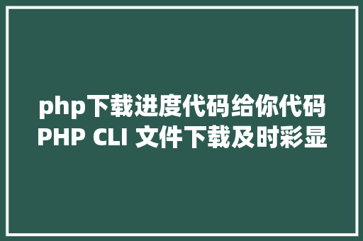 php下载进度代码给你代码PHP CLI 文件下载及时彩显进度