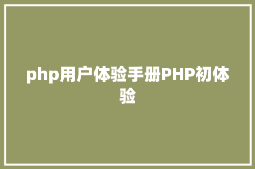 php用户体验手册PHP初体验 CSS