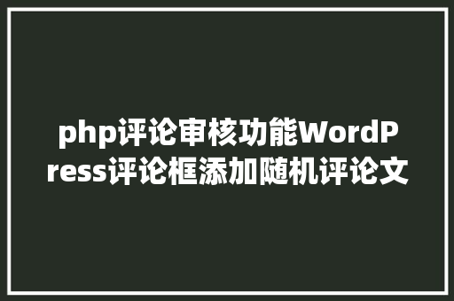 php评论审核功能WordPress评论框添加随机评论文字功效