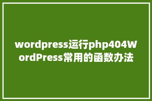 wordpress运行php404WordPress常用的函数办法汇总 Ruby