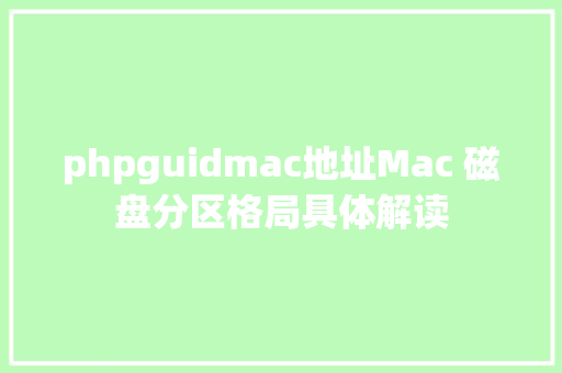 phpguidmac地址Mac 磁盘分区格局具体解读 Webpack