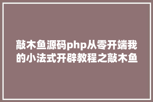 敲木鱼源码php从零开端我的小法式开辟教程之敲木鱼后续更出色 Docker