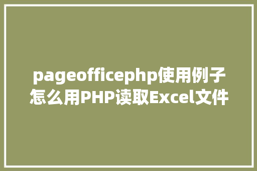 pageofficephp使用例子怎么用PHP读取Excel文件信息及内容图文教程 Node.js