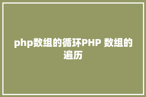 php数组的循环PHP 数组的遍历 Vue.js