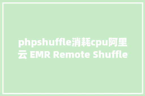 phpshuffle消耗cpu阿里云 EMR Remote Shuffle Service 在小米的实践