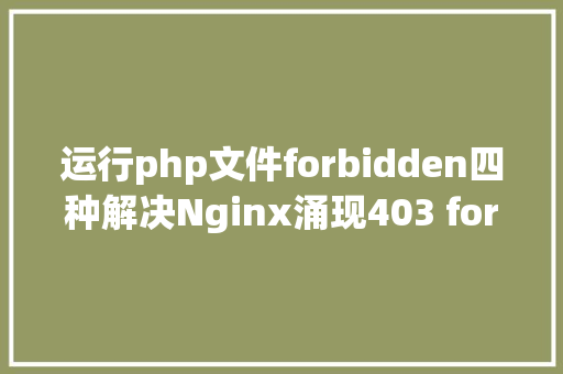 运行php文件forbidden四种解决Nginx涌现403 forbidden 报错的办法 PHP