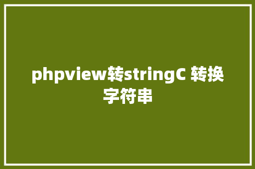 phpview转stringC 转换字符串 CSS