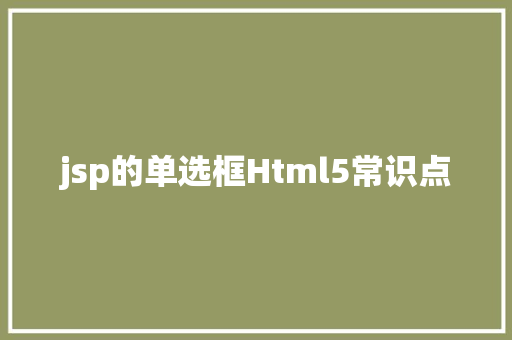 jsp的单选框Html5常识点 Java