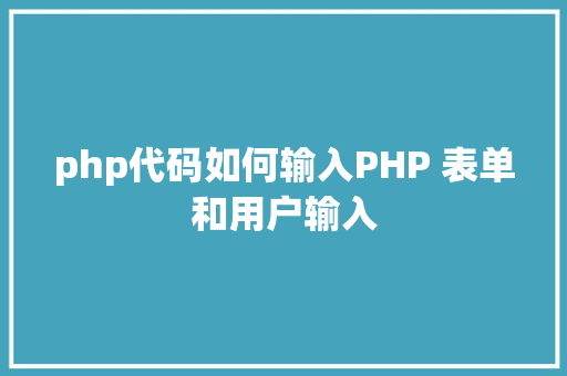 php代码如何输入PHP 表单和用户输入 Python