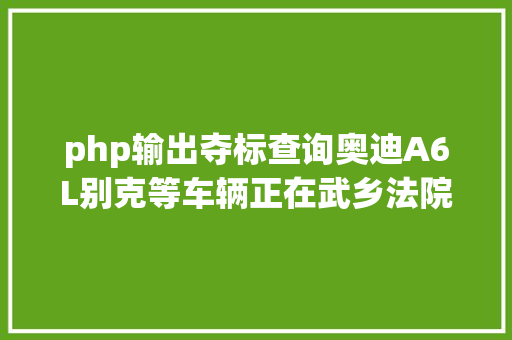 php输出夺标查询奥迪A6L别克等车辆正在武乡法院拍卖展现请速报名