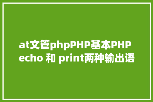 at文管phpPHP基本PHP echo 和 print两种输出语句 JavaScript