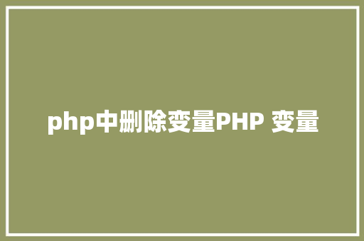 php中删除变量PHP 变量 Webpack