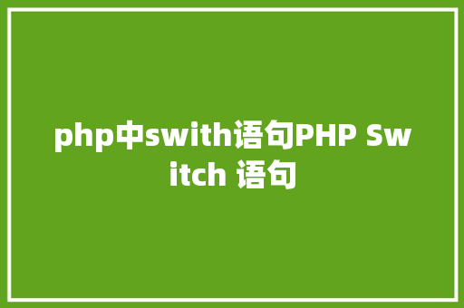 php中swith语句PHP Switch 语句 Angular