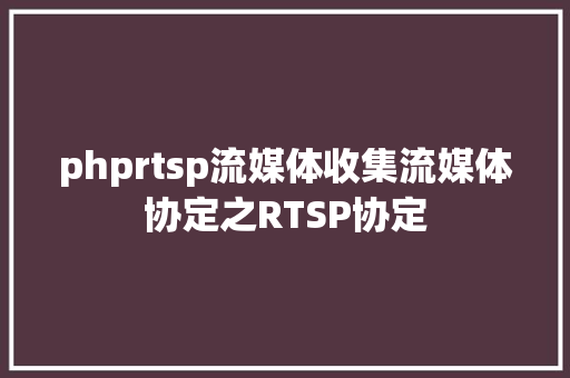 phprtsp流媒体收集流媒体协定之RTSP协定 Vue.js