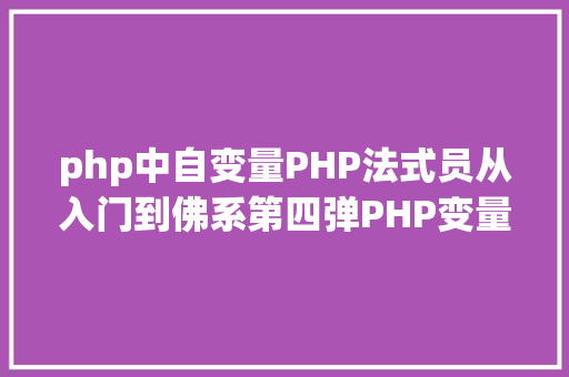 php中自变量PHP法式员从入门到佛系第四弹PHP变量 PHP