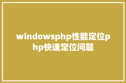 windowsphp性能定位php快速定位问题 Webpack