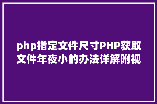 php指定文件尺寸PHP获取文件年夜小的办法详解附视频 GraphQL