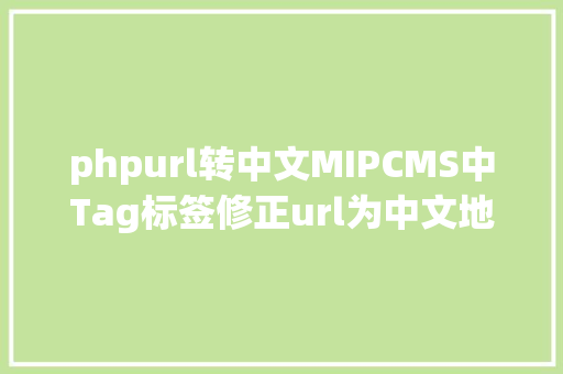 phpurl转中文MIPCMS中Tag标签修正url为中文地址办法 Java