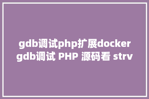 gdb调试php扩展dockergdb调试 PHP 源码看 strva