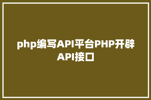 php编写API平台PHP开辟API接口 CSS