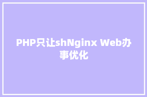 PHP只让shNginx Web办事优化 Angular