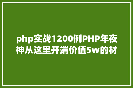 php实战1200例PHP年夜神从这里开端价值5w的材料 Vue.js