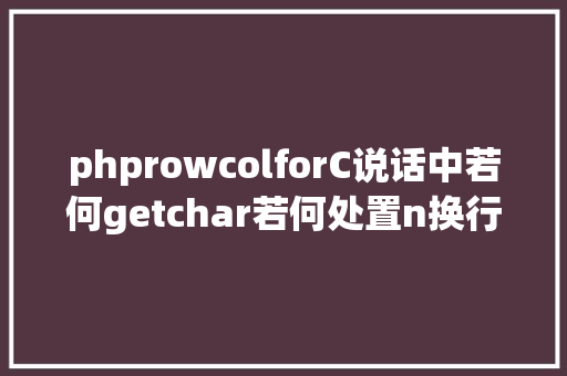 phprowcolforC说话中若何getchar若何处置n换行的问题