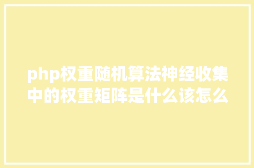 php权重随机算法神经收集中的权重矩阵是什么该怎么懂得