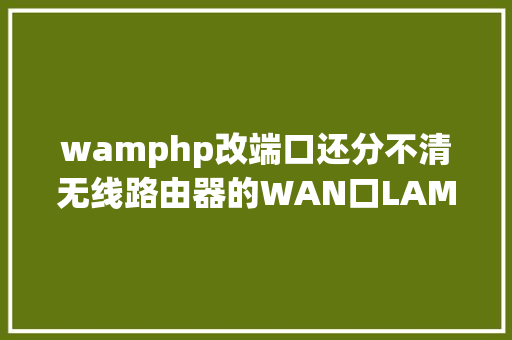 wamphp改端口还分不清无线路由器的WAN口LAM口看这里就知道了