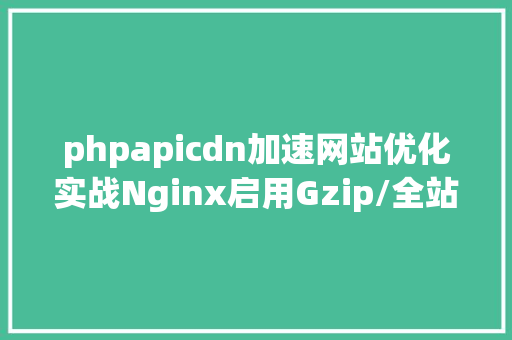 phpapicdn加速网站优化实战Nginx启用Gzip/全站CDN加快 jQuery