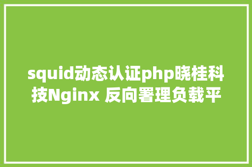 squid动态认证php晓桂科技Nginx 反向署理负载平衡squid页面缓存 jQuery