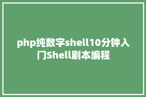 php纯数字shell10分钟入门Shell剧本编程 Angular