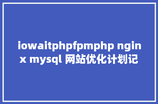 iowaitphpfpmphp nginx mysql 网站优化计划记载 React