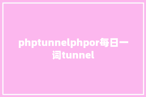 phptunnelphpor每日一词tunnel GraphQL