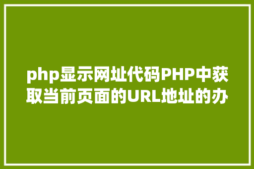 php显示网址代码PHP中获取当前页面的URL地址的办法 React