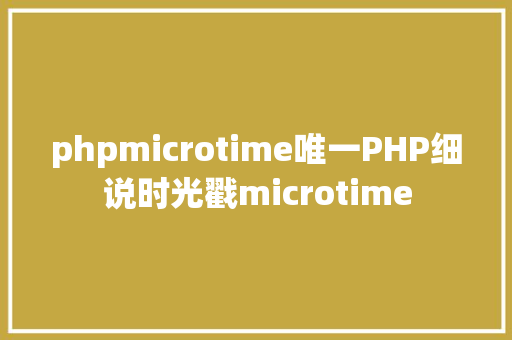 phpmicrotime唯一PHP细说时光戳microtime Java