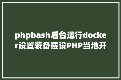 phpbash后台运行docker设置装备摆设PHP当地开辟情况phpnginxmysql React