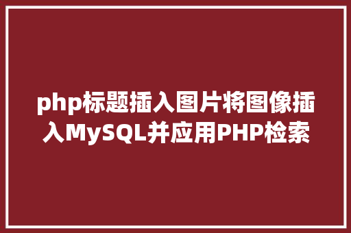 php标题插入图片将图像插入MySQL并应用PHP检索图像 HTML